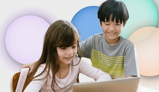 Kids on laptop